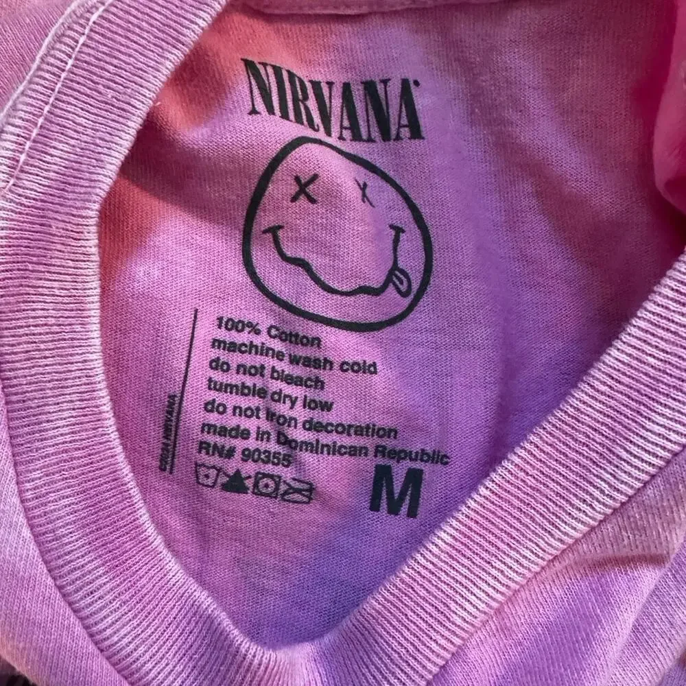 Nirvana In Utero Live ‘93 Tour Dates Pink T-Shirt M - Picture 3 of 3